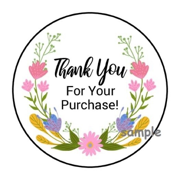 Floral Thank You Sticker - Picture 1 of 1